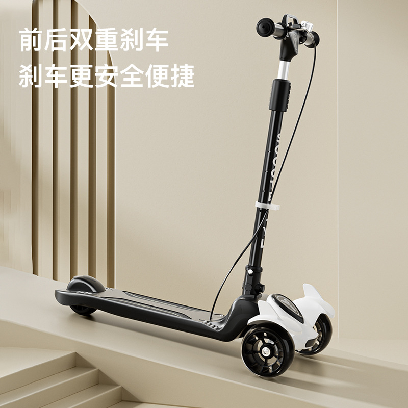 Big Kids Scooter Flash Teenager One-Leg Scooter Three-Wheel Handbrake Foldable Scooter Scooter