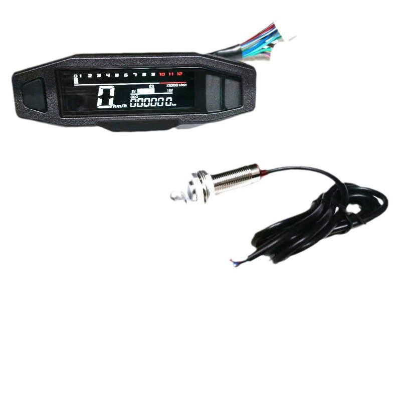 Cross-border motorcycle universal modified meter va HD LCD electronic digital meter speed oil gauge with bracket