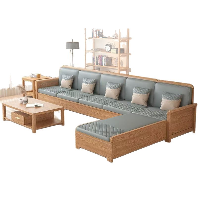 Nordic White Wax Solid Wood Sofa Winter and Summer Combination Dual-Purpose Modern Simple Small Apartment Living Room Storage Log Color Furniture