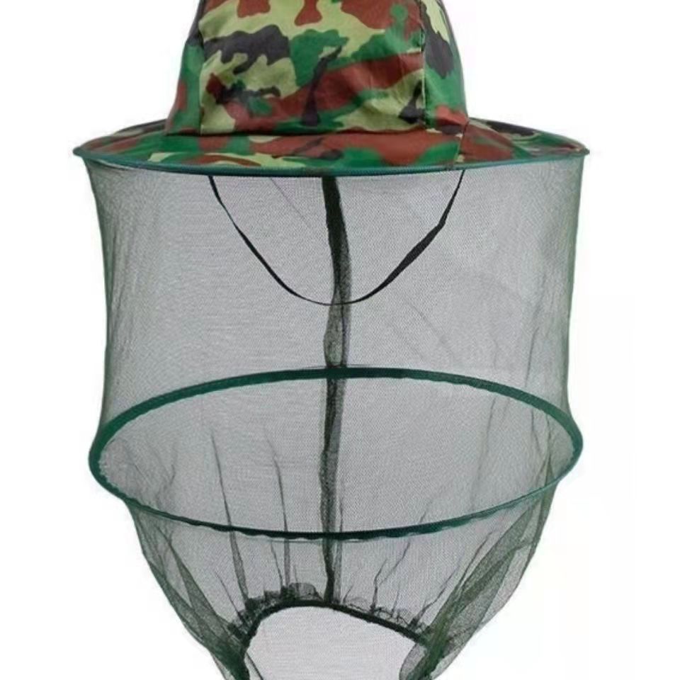 Wholesale camouflage outdoor anti-mosquito cap anti-beekeeping beehive cap sunscreen jungle anti-insect cap night fishing cap