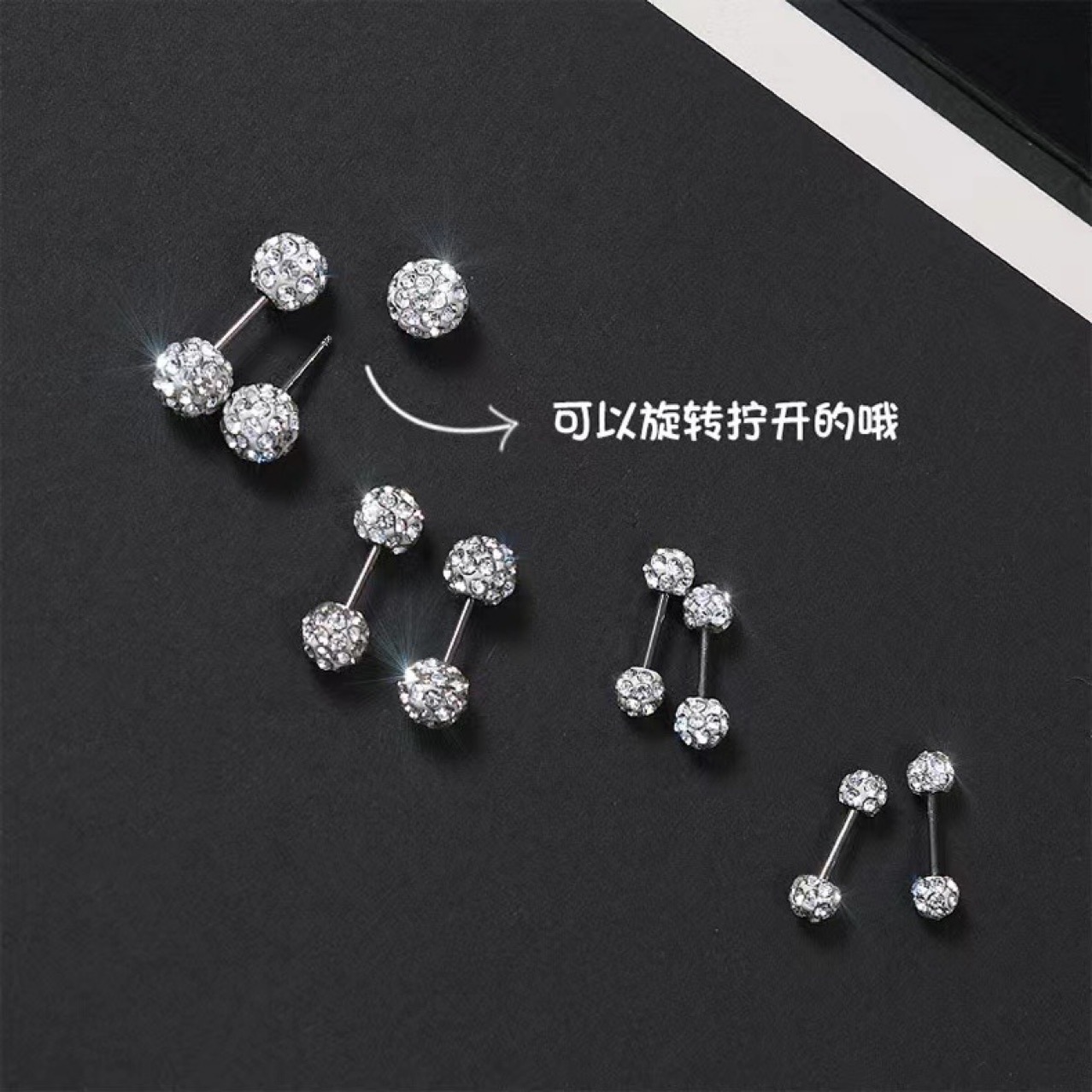 Круглые серьги из мягкой глины с полным покрытием из алмазов, стиль люкс, серьги с титановыми винтовыми застежками