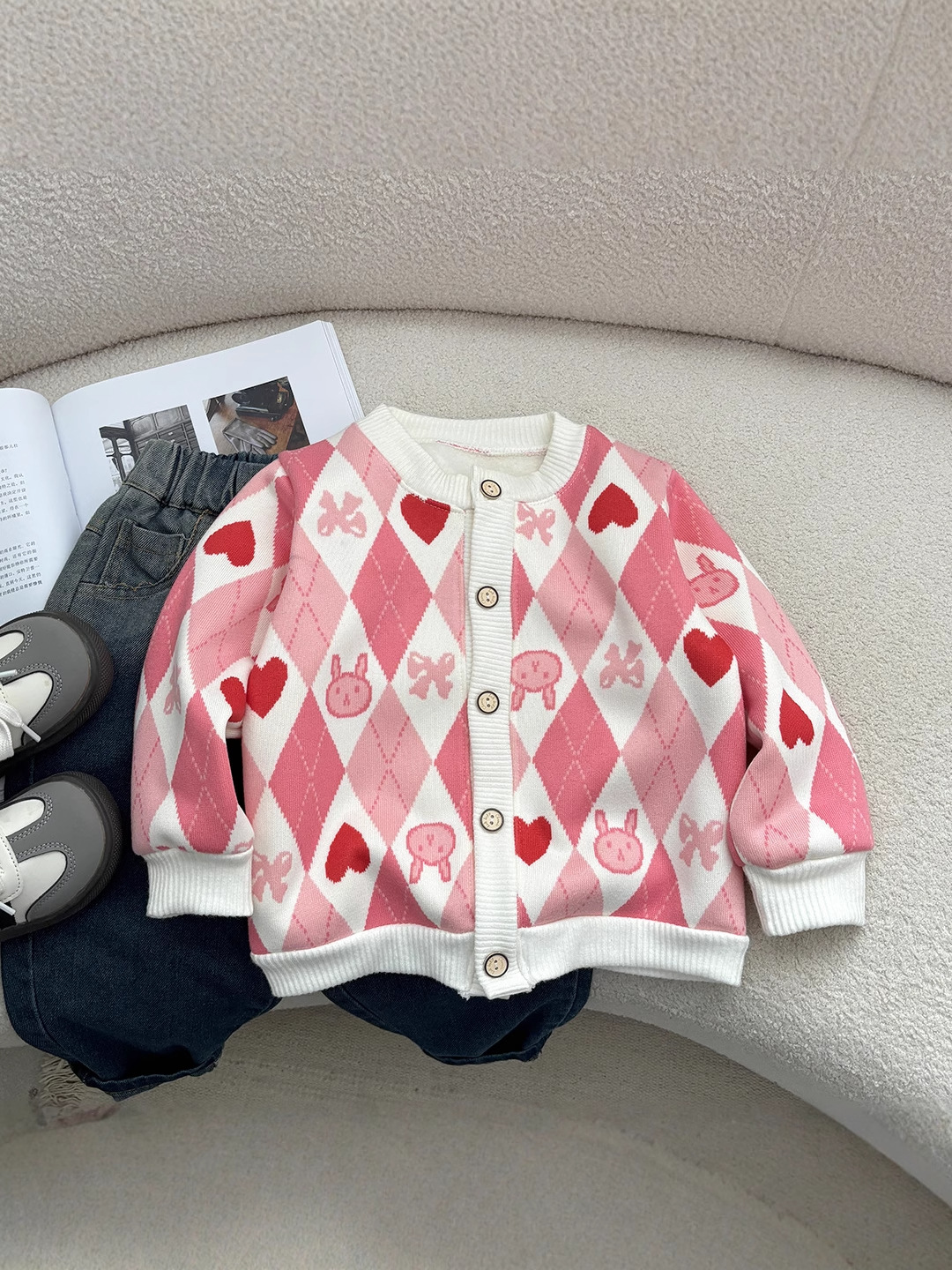 Детская одежда, кардиган, вязаное пальто, утепленная осенняя и зимняя куртка для мальчиков, модное тонкое пальто с круглым вырезом