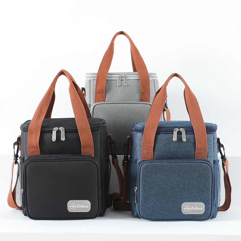 Cross-Border Label Cross-Body Ice Bag Portable Lunch Box Bag Picnic Bag Large Capacity Insulated Lunch Bag Oxford Cloth Insulated Bag
