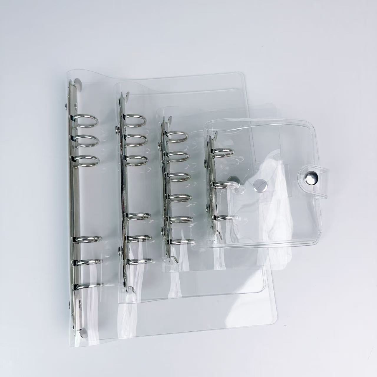 Блокнот с прозрачной обложкой в японском стиле на 6 колец, простой, креативный, с кнопкой-застежкой, планнер A6