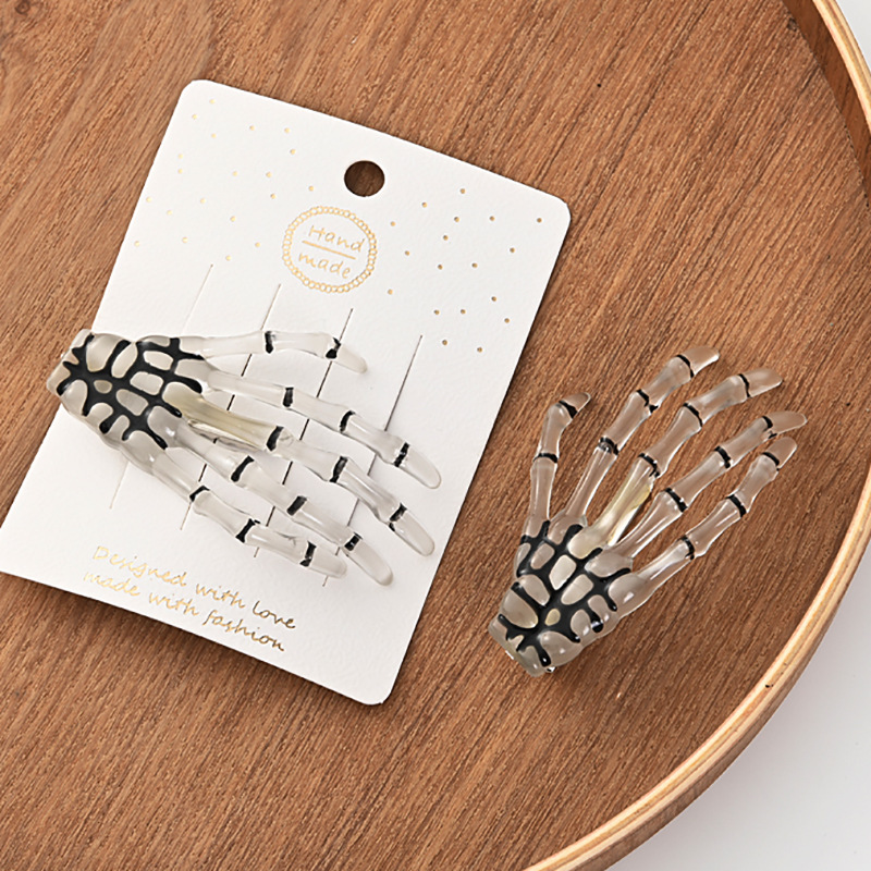 Светящийся прозрачный Halloween заколка для волос в форме руки, креативные смешные аксессуары для волос, заколка для наряда