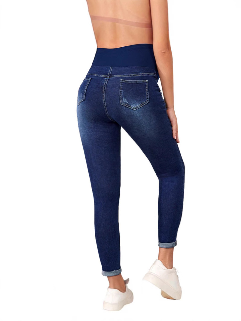 Cross-border Europe and the United States pregnant women's jeans pregnant women's high waist belly lifting hip elastic new foreign trade Amazon 003