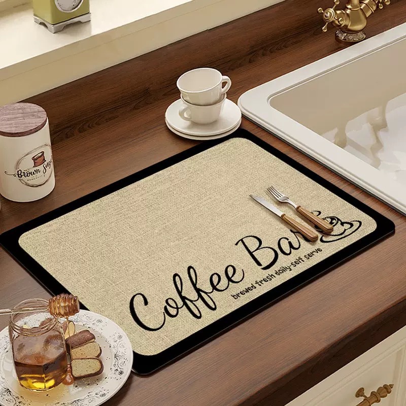 temu generation coffee kitchen diatom mud drain mat high temperature resistant anti-scalding heat insulation drying mat absorbent placemat