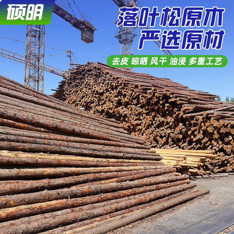 Anti-Corrosion Oil Wooden Pole, Communication Oil Wooden Pole, Power Pole, Wooden Pole 7m 8m 9m Oil Wooden Pole
