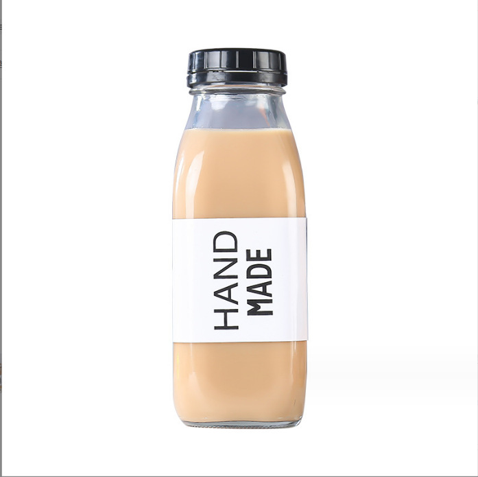 Factory beverage bottle milk tea bottle fruit tea glass bottle thickened high temperature resistant milk tea shop special fruit wine bottle cold tea bottle