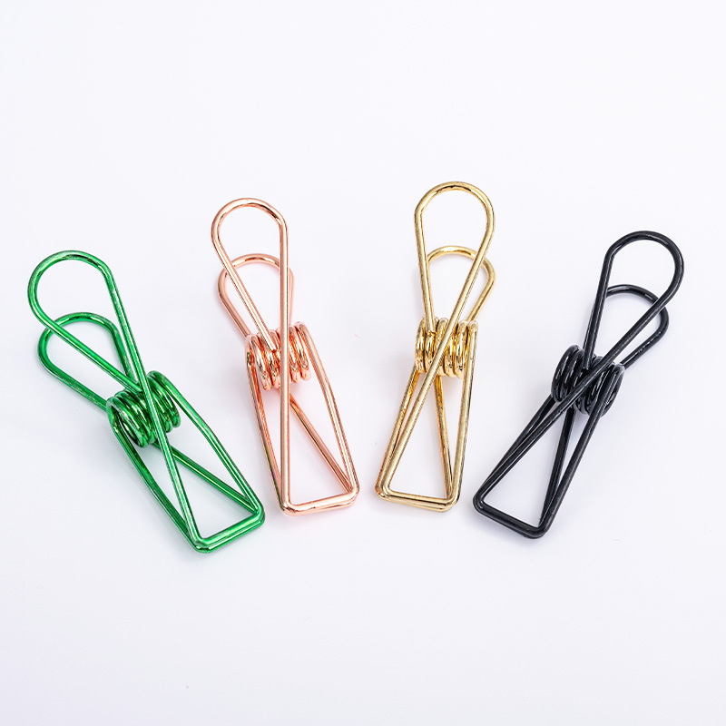 Metal Fishtail Clip Colorful Long Tail Clip Office Stationery Small Fish Clip Folder Cut Out Swallowtail Clip Sealing Binding Clip
