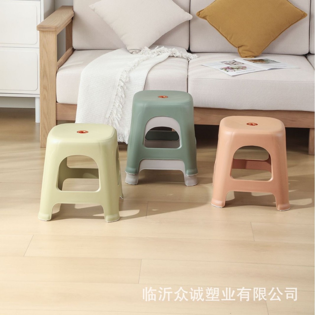 Thickened Plastic Stool for Home Use, Living Room Stool, Street Stall Chair, Thickened Non-Slip Stool with Logo Printing, Plastic Stool