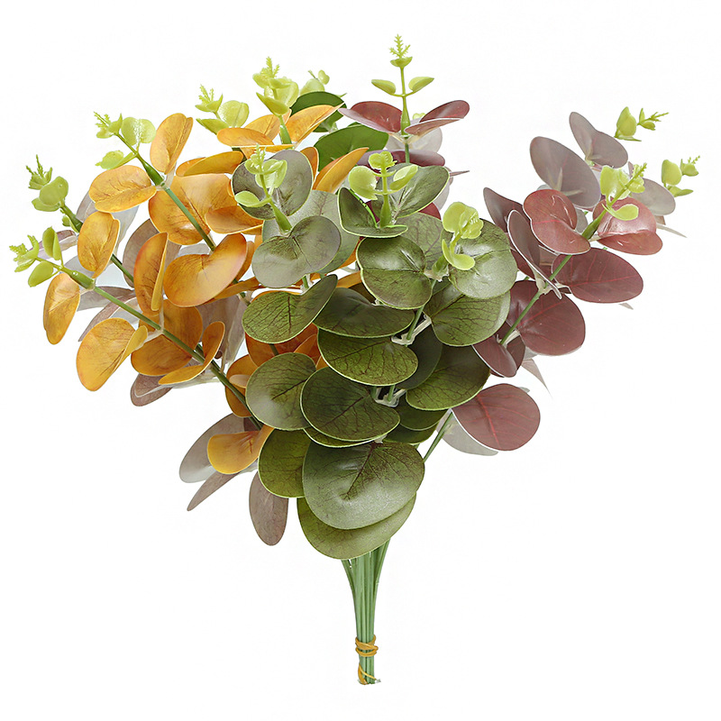 Eucalyptus Single Spring Simulation Apple Leaf Money Leaf Ornaments Home Arrangement Flower Arrangement Decoration Simulation Eucalyptus