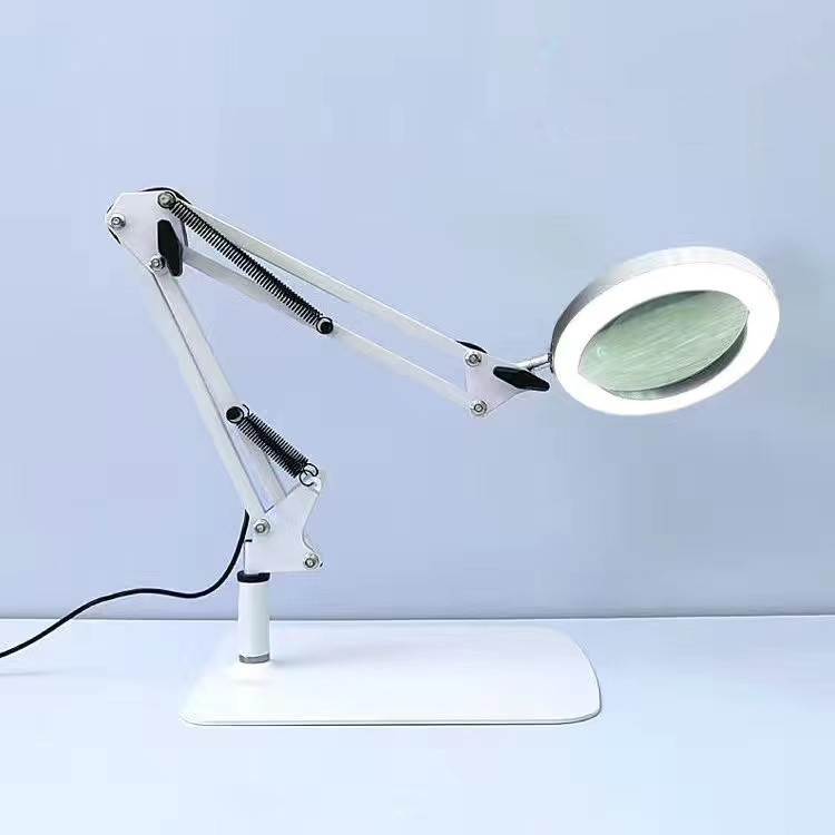 LED folding long arm lamp reading learning desktop table lamp welding identification repair nail beauty eyelash magnifying glass table lamp
