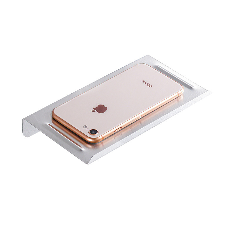 304 Stainless Steel Toilet Phone Rack Wall-mounted Storage Tray Partition Punch-free Bathroom Toilet Rack