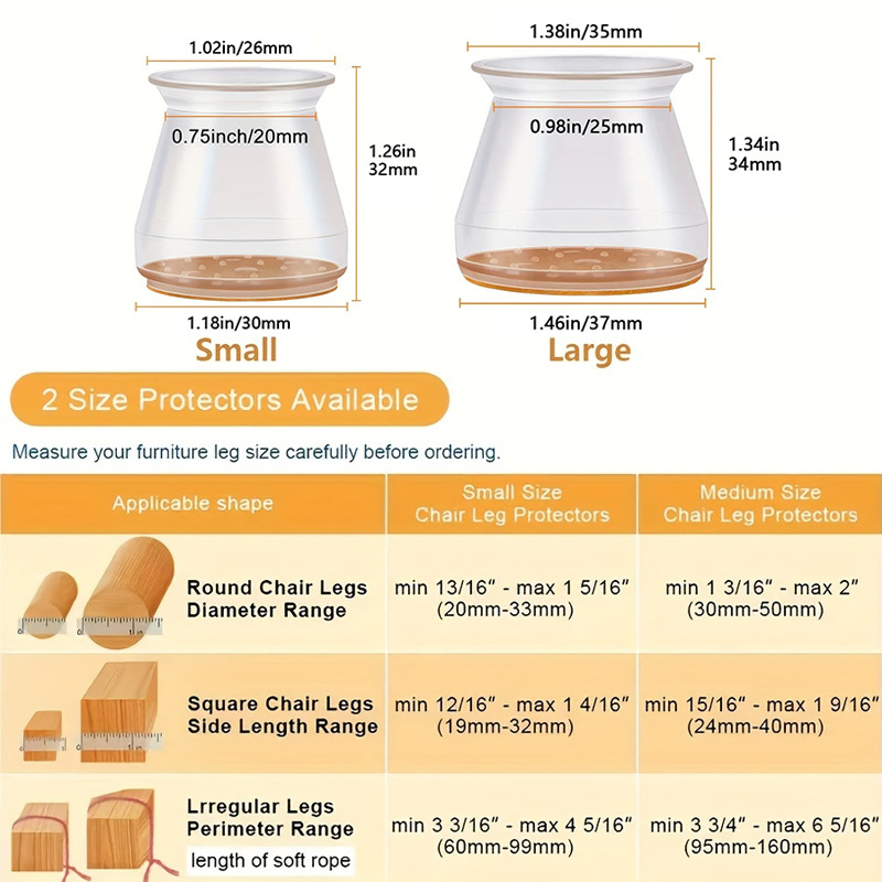 [Cross-Border Hot Style] Chair Foot Covers Thickeneded Silicone Silent Table and Chair Foot Covers Stool Foot Pads Chair Leg Protective Covers