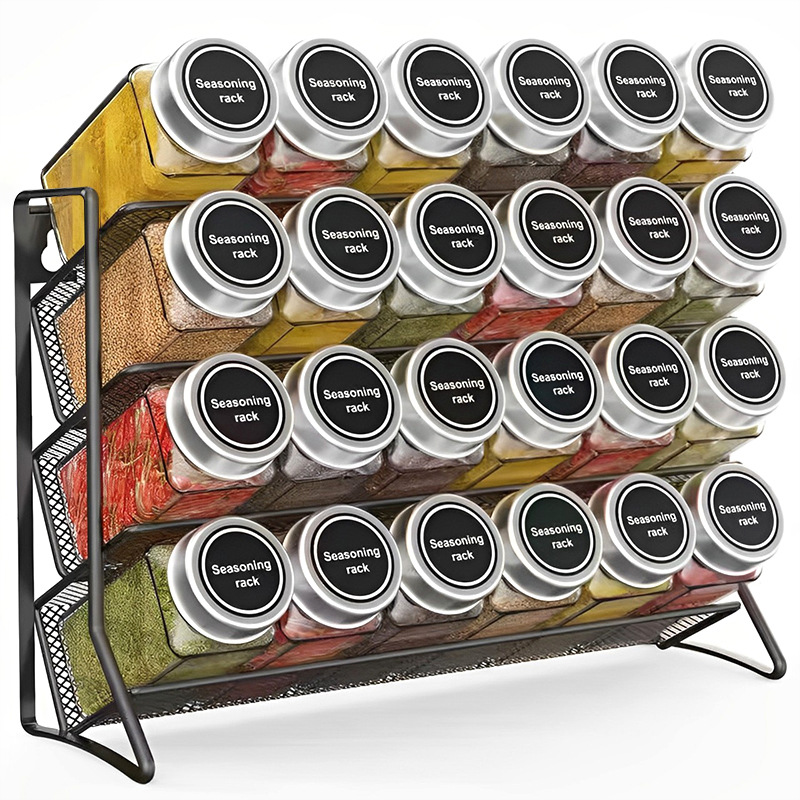 Amazon Cross-border Storage Rack Wall-mounted Seasoning Rack Kitchen Cabinet Storage Rack