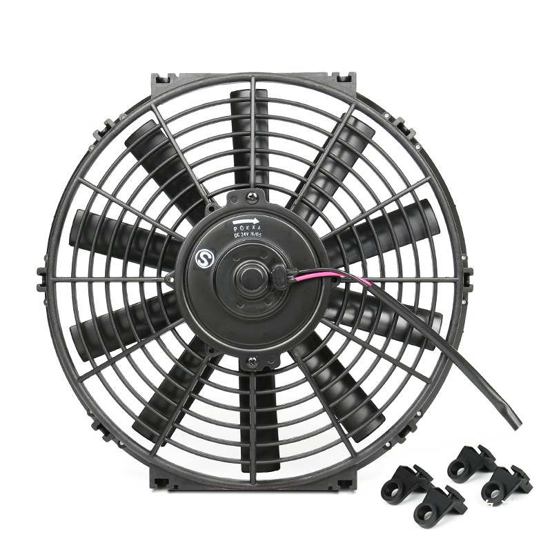 Car Air Conditioner Digital Fan 12V Motor Condenser Fan 80W Excavator Truck Water Tank Cooling Modification Universal 24