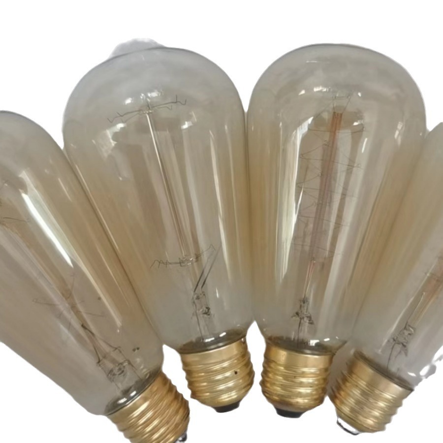 St64 Screw Tungsten Filament Lamp E27 Edison Decorative Light Bulb Creative 220V Ce Certified Retro Lighting