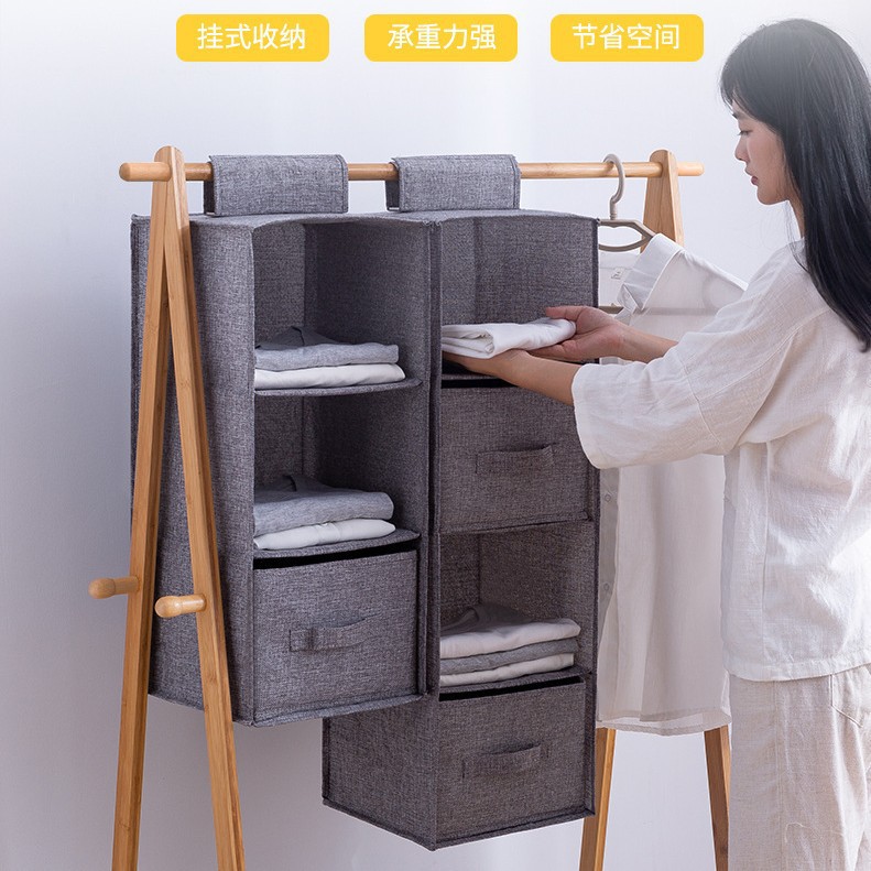 Cross-Border Multi-Layer Wardrobe Drawer Storage Hanging Bag Bedroom Hanging Layered Clothes Storage Bag Storage Rack Storage