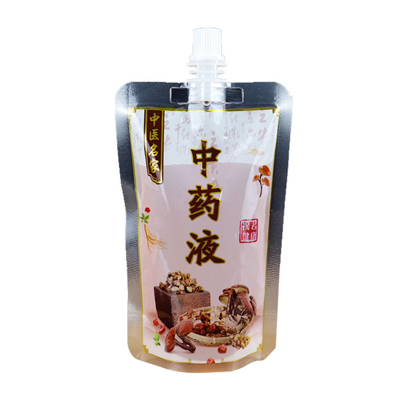 Chinese medicine bag liquid bag with heating preservation disposable herbal tea liquid transparent self-supporting suction nozzle bag manufacturers wholesale