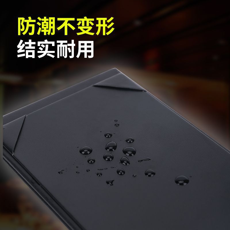 Pu Leather Menu Holder, Double-Sided Display, Foldable, European Design