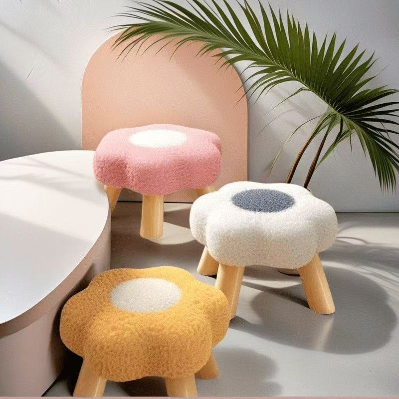 Маленький стул, круглый стул, облачный гриб, декор для комнаты, прочный и недорогой низкий стул для пола, детский стул