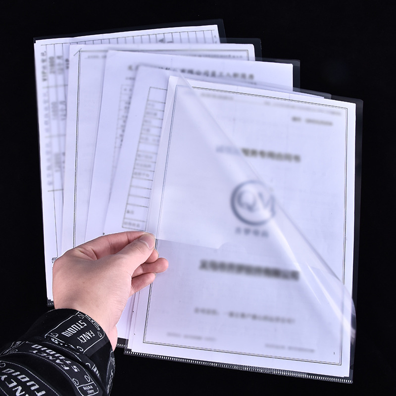 Pp Transparent L-Shaped Folder A4 Plastic Folder E310L-Shaped File Cover Cartoon Double-Page Folder Large Quantity and Good Price