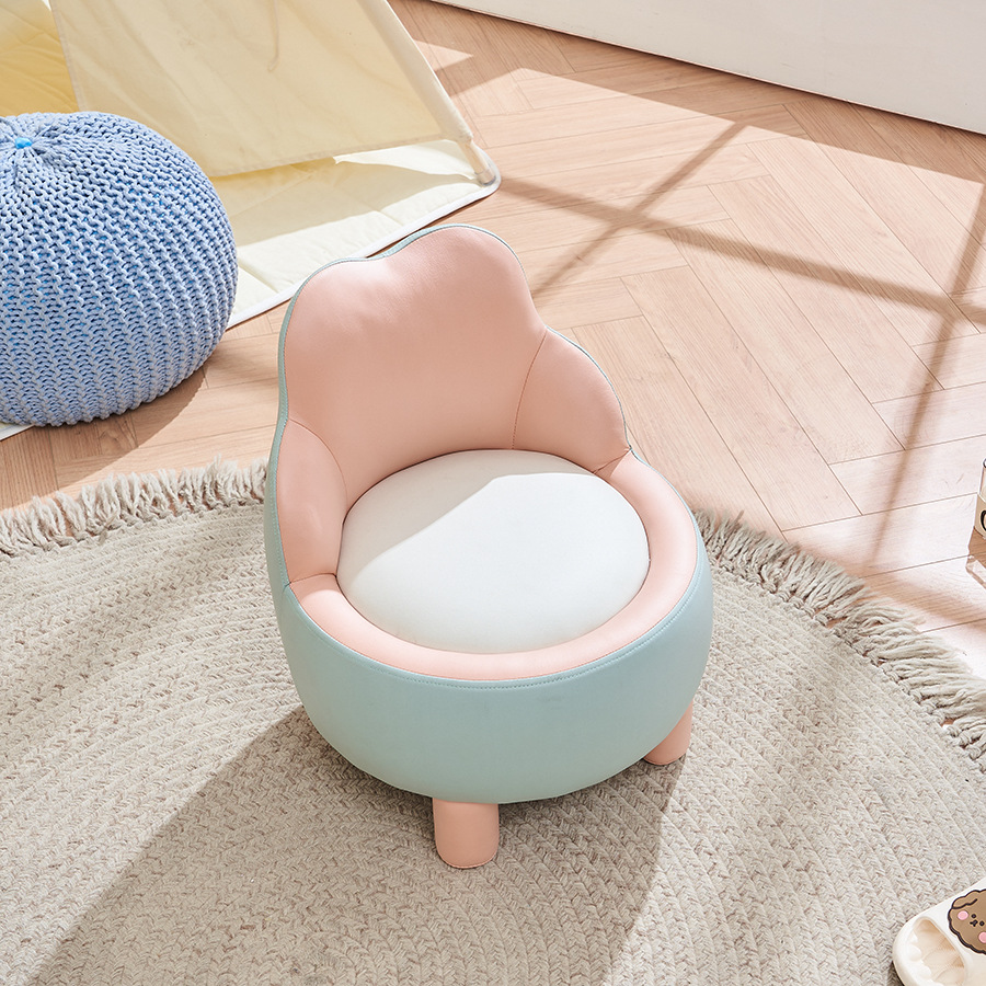 Factory straight hair high quality flower children's sofa chair technology cloth solid wood frame single sofa reading corner sofa