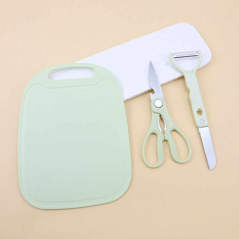 Wholesale Three-Piece Stainless Steel Fruit Knife Set Kitchen Scissors Dual-Purpose Peeler Peeling Knife Manufacturer