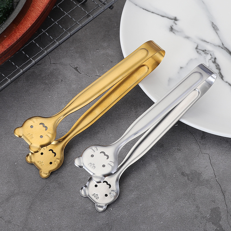 Stainless Steel Cat Shape Sugar Clip Coffee Clip Food Clip Bread Clip Cookware Gift Food Clip Tongs