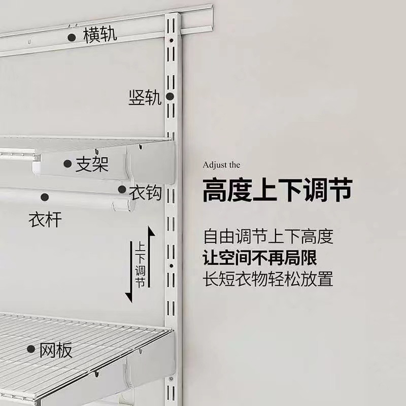 Metal Wardrobe Manufacturer Open Wall Wardrobe Walk-In Closet Steel Frame Simple Shelf Wardrobe Meixinlai