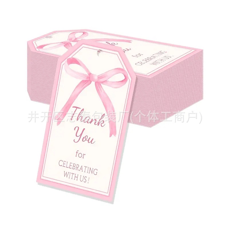 Розовая метка благодарности, день рождения, годовщина, упаковка подарков, декор