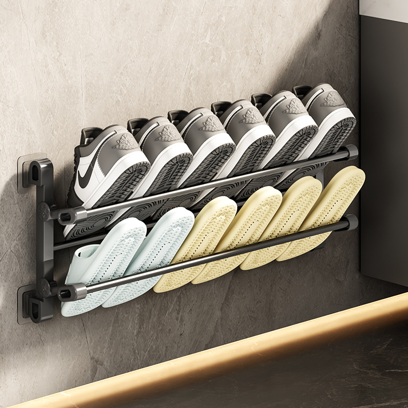 Складной обувной шкаф за дверью для дома, простая складная настенная система хранения, шкаф для тапочек