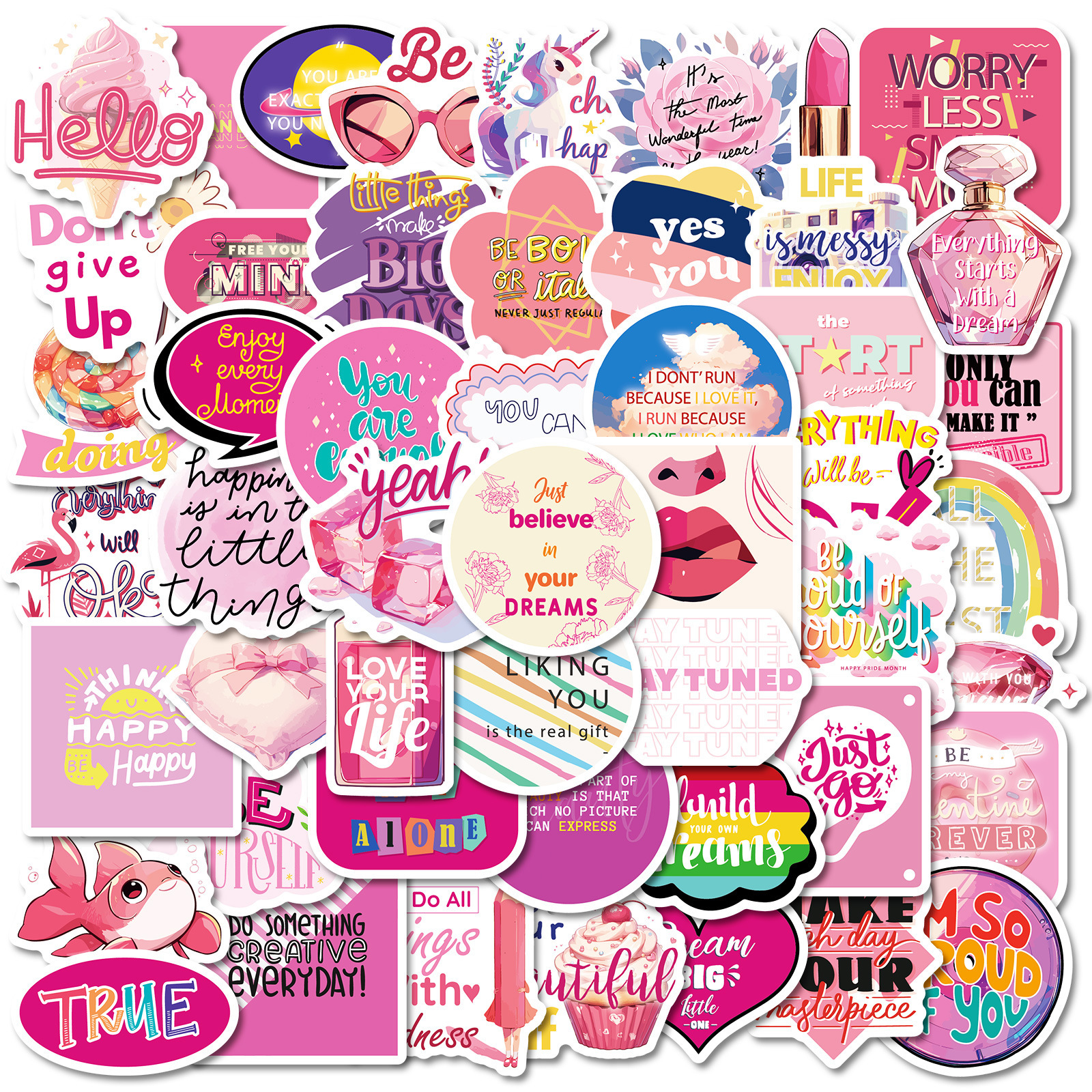6 Sheets/Pack, Only Item Number Stickers, Decorative Suitcases, Notebooks, Personalized DIY Waterproof Pvc Non-Repeating Stickers