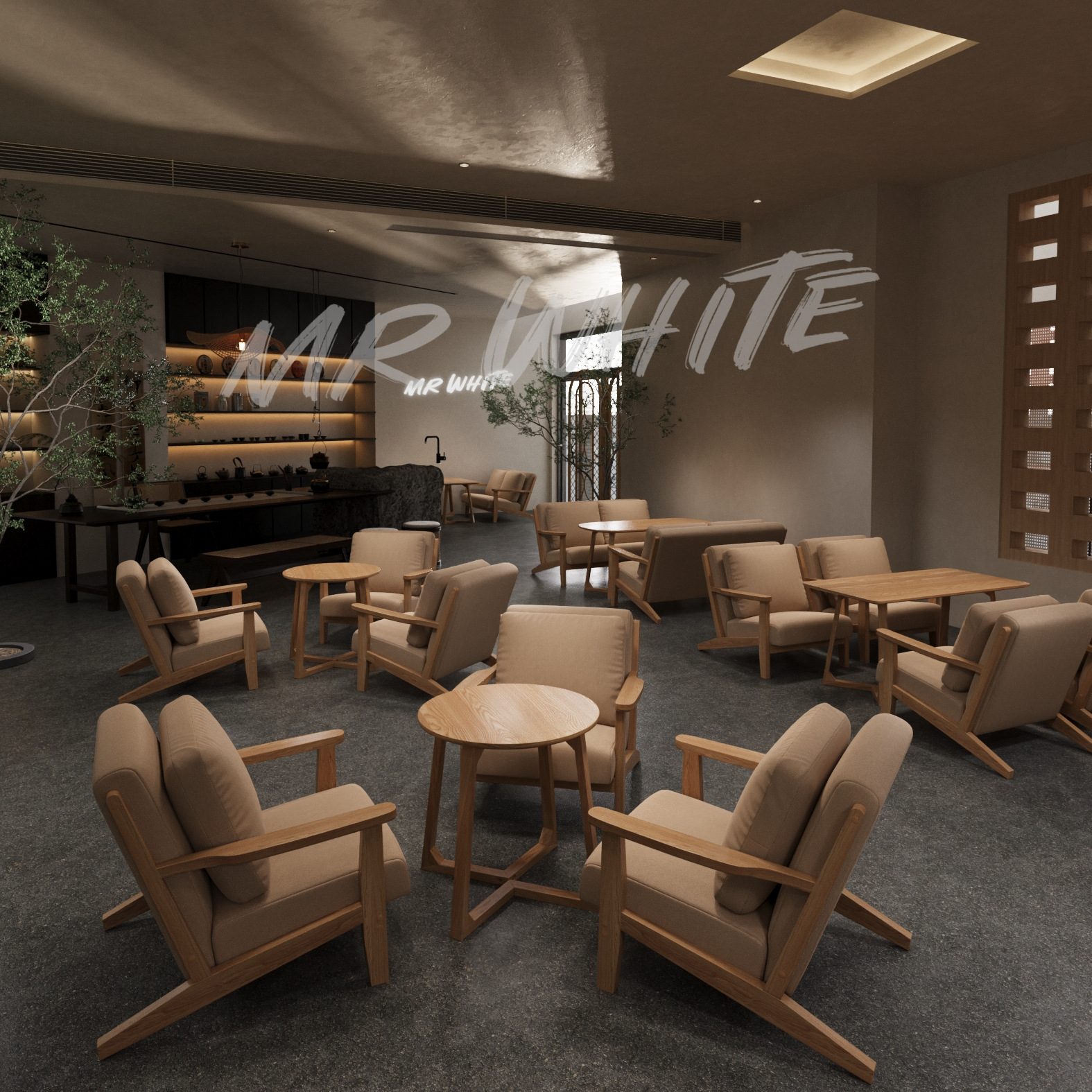 Элегантный комплект стола и стульев для кафе, простой бар, удобное кресло из тонкого хлопка и льна