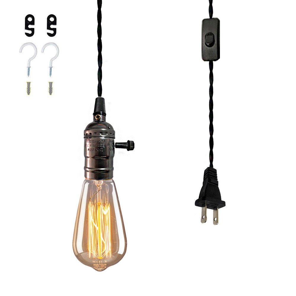 Cross-Border Supply of American Standard Plug Chandelier Kit Wire and Cable with Switch E26 Lamp Holder Amazon DIY Hanging Lamp