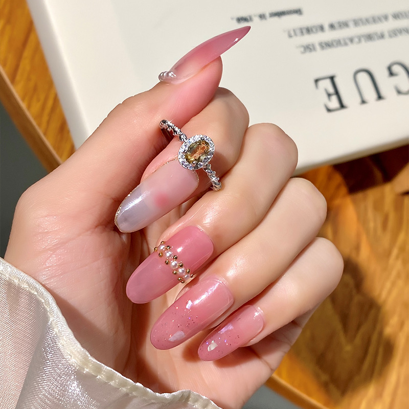 S925 Sterling Silver Ring Women's Natural Crystal Stone Hand Jewelry Niche High-End Cross-Border Hot Selling European and American Style Open Ring