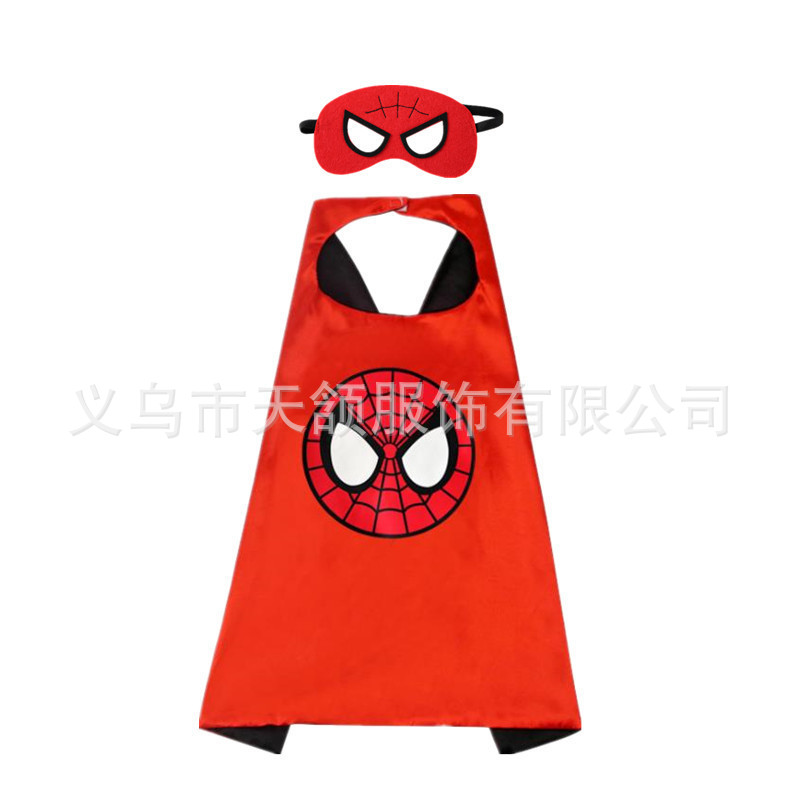 Printed Superhero Children's Cloak Movie Cosplay Cloak with Velcro Double Layer Performance Dress Up Festival