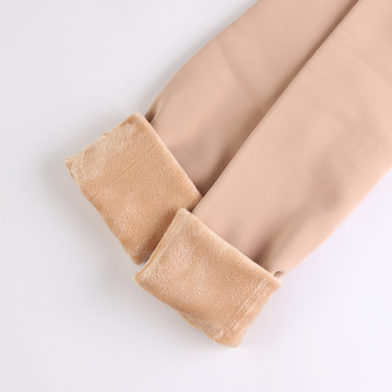 Bare Leg Artifact Women's Autumn and Winter Naked Skin Color One fleece-lined Thickened Black Leggings Pants Exterior Wear 7015