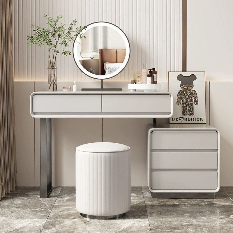 Light Luxury Cream Dressing Table Bedroom Modern Style Simple Small Apartment Dressing Table Storage Cabinet Integrated Dressing Table