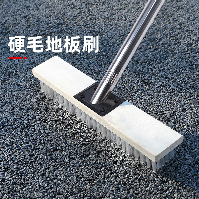 Wire Floor Brush Hard-Bristled Floor Brush Head Bathroom Bathroom Toilet Stainless Steel Wire Long-Handled Garden Cleaning Brush