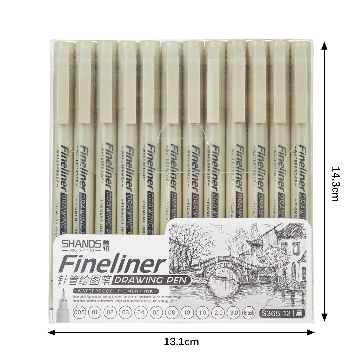 Fine-liner Children's Black Gouline Pen Drawing Pen Waterproof Quick-drying Needle Pen Art Special suit