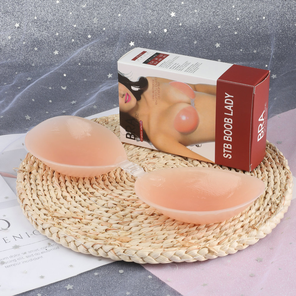 Factory Price Wholesale Silicone Bra Invisible Bra Underwear Double 4 Times Three-Dimensional Foaming Light Breast Sticker Invisible