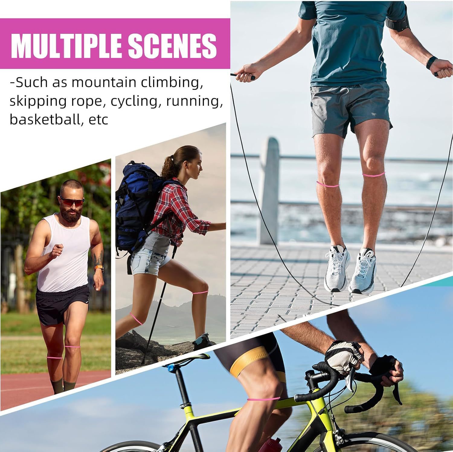 Patella Tendon Silicone Stabilizer Knee Protection Belt Elastic Rope Skipping Running Basketball Lightweight Breathable Support Belt