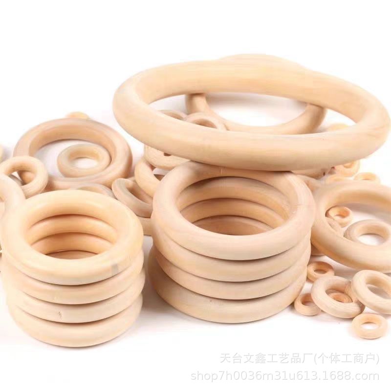 Manufacturer Wholesale 15-180mm Natural Wood Color Lotus Wood Rings DIY Accessories Hanging Rings Handbag Buckles Curtain Bag Wood Rings