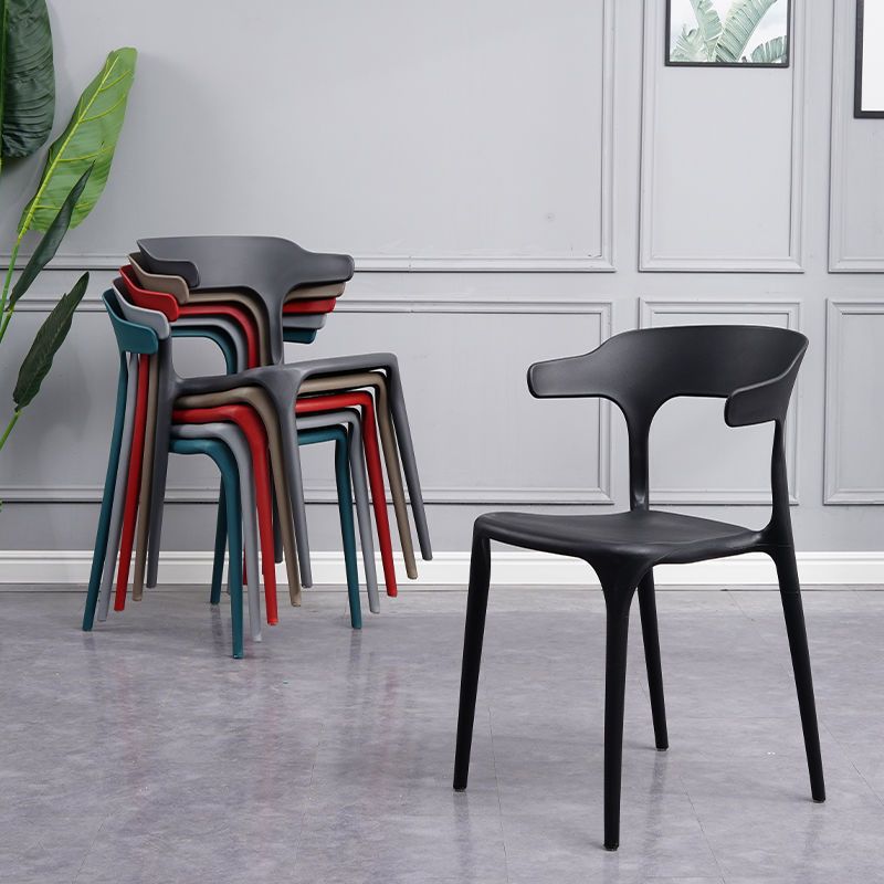 Wholesale Plastic Backrest Chair Home Corner Chair Nordic Milk Tea Shop Plastic Chair Desk Living Room Leisure Chair