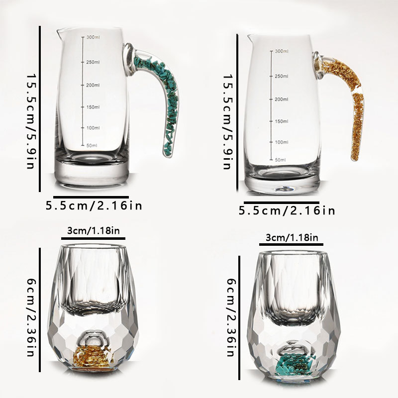 Gold foil small wine glass thickened wine dispenser liquor hotel commercial high-end crystal reinforced glass wine sober cup