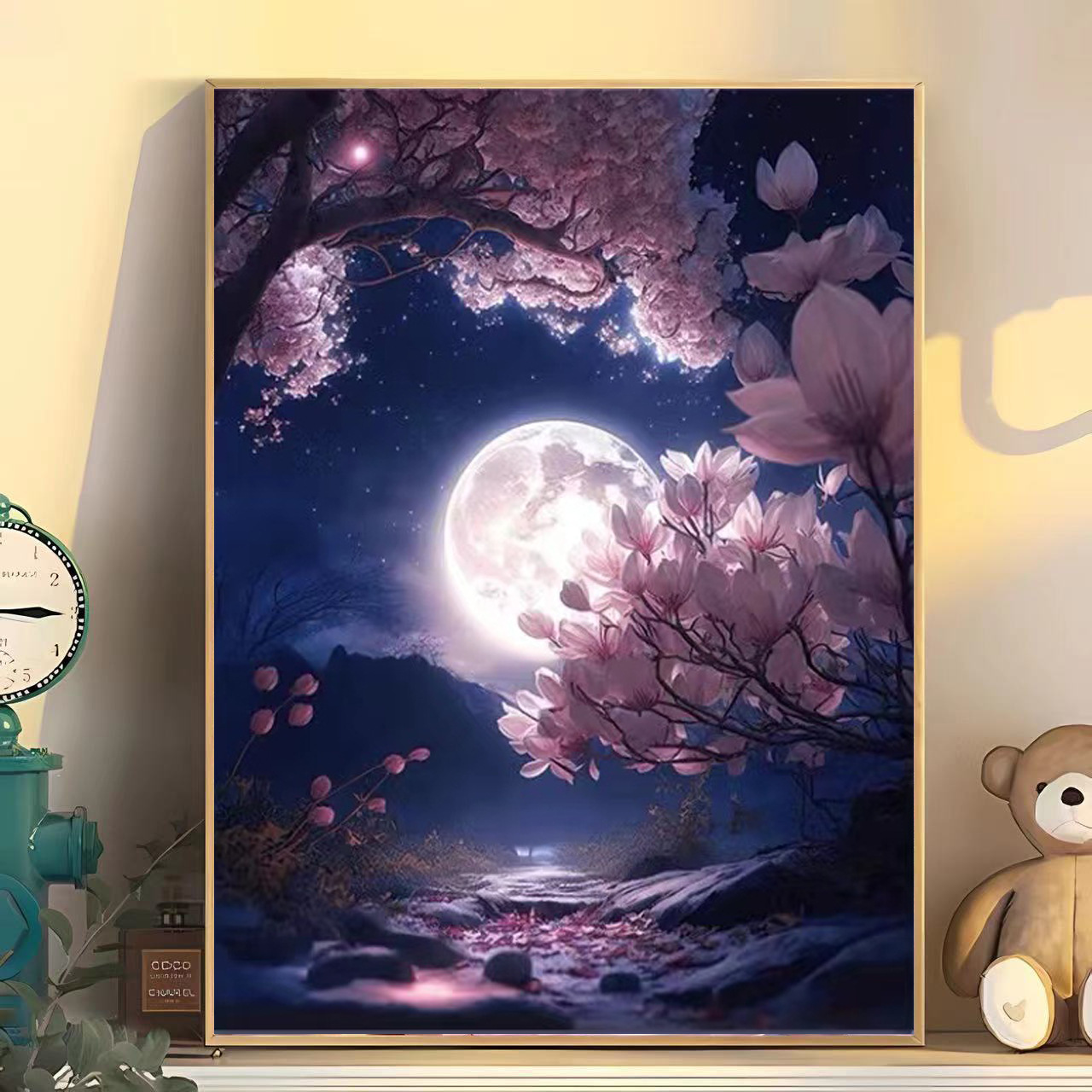Tulip flower digital oil painting diy coloring hand painting children hand painted filled landscape digital oil painting wholesale