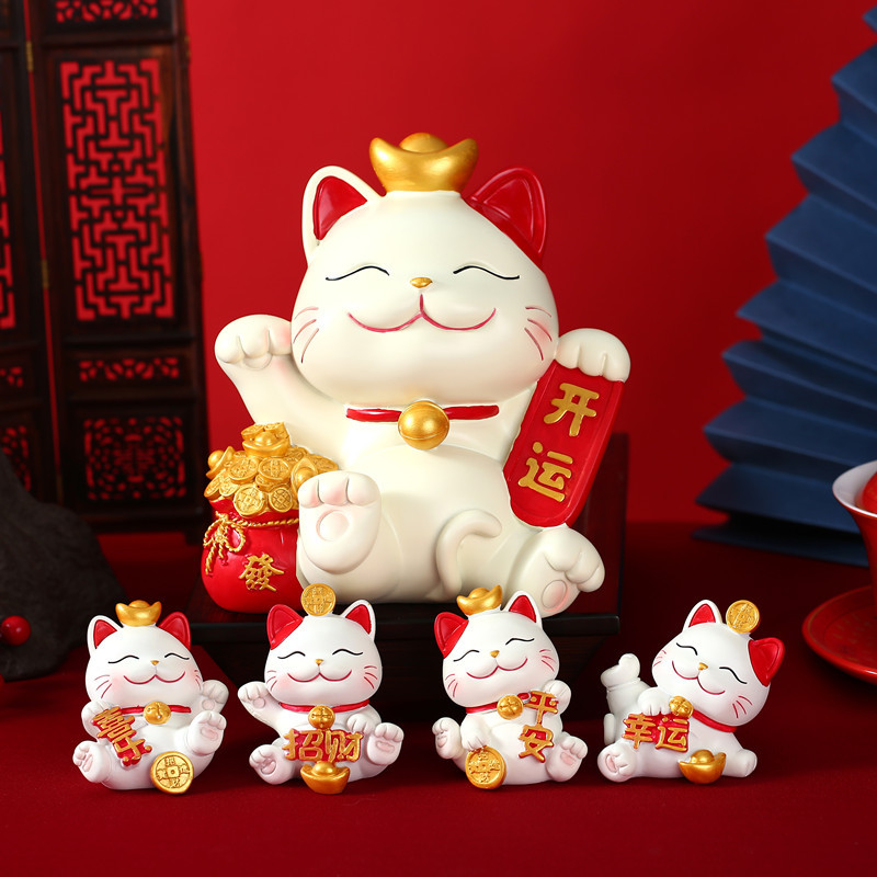 Lucky Cat Home Decoration Office Desktop Opening Ceremony Entrance Storage Housewarming Decoration Festive Gift National Trend Style
