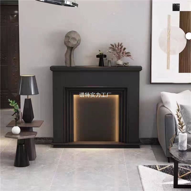 French Cream Fireplace American-Style Entrance Hall Ornaments European-Style Living Room Fireplace Rack Internet Celebrity B&B Simple Decorative Cabinet